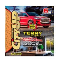 Салфетки СА-122 набор 6шт.25*25 микрофибра CITY UP